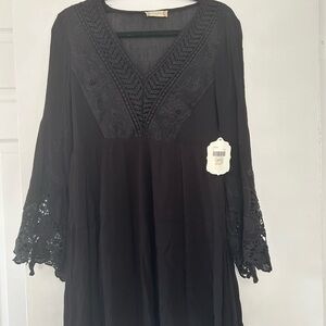 Black Lace Boho Dress